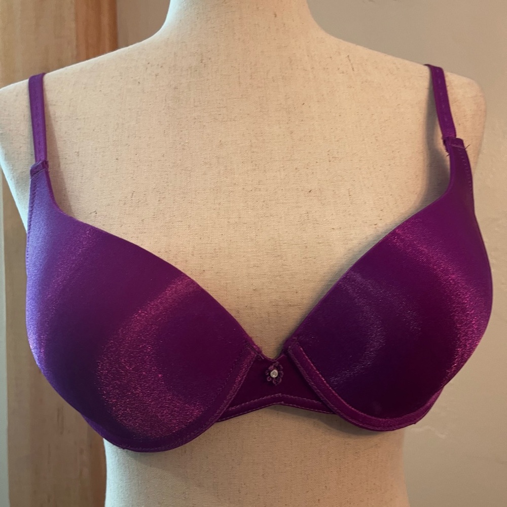Frederick's of Hollywood purple padded push-up bra, size 36C